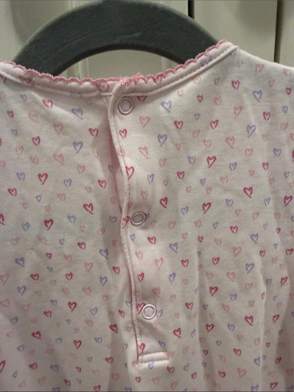 Kissy Kissy Light Pink Heart-Print Ruffle Romper